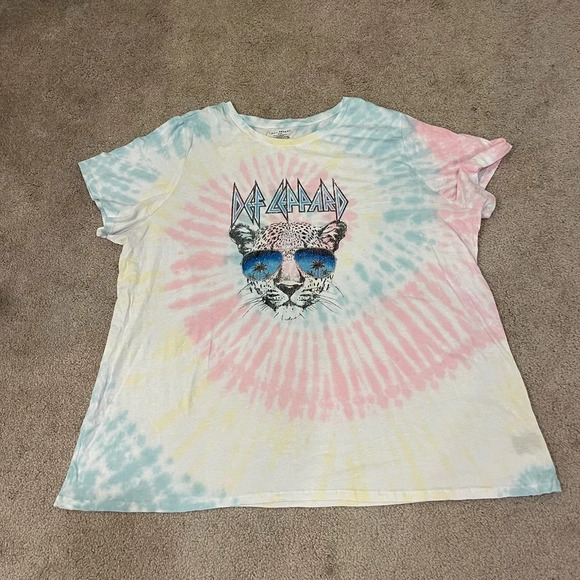 Lane Bryant Def Leppard Tie Dye Band Tee - Picture 1 of 5